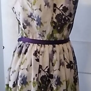 Coldwater Creek Floral Maxi Dress - Cream and Purple
